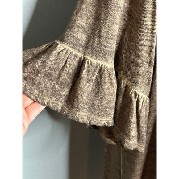 Democracy Women's Medium Cardigan Kimono Linen Blend Tunic Ruffle Half Sleeve NW - Picture 10 of 10
